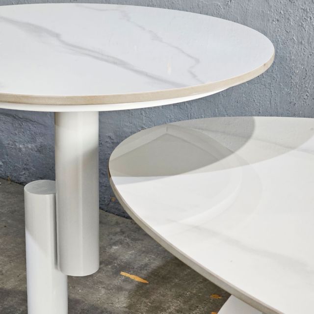 Bàn sofa đôi mặt đá chân sắt TT682896