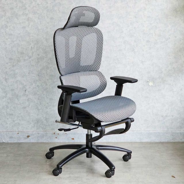 Ghế lưới văn phòng có tựa đầu Ergonomic màu xám HOGVP165