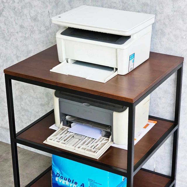 Kệ 3 tầng để máy in gỗ khung sắt KCPU68012