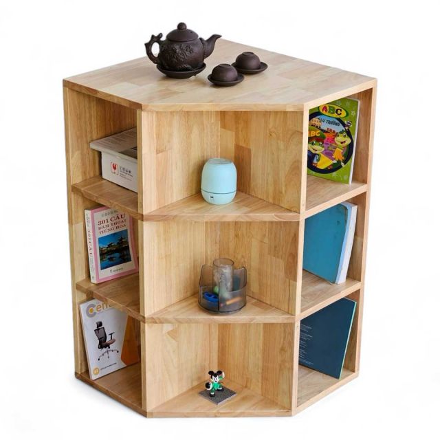 Kệ góc tường 50x50x80cm gỗ cao su KGT68029 Kệ góc tường 50x50x80cm gỗ cao su KGT68029