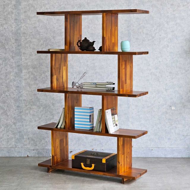 Kệ sách 5 tầng 100x28x150cm gỗ tràm KS68256