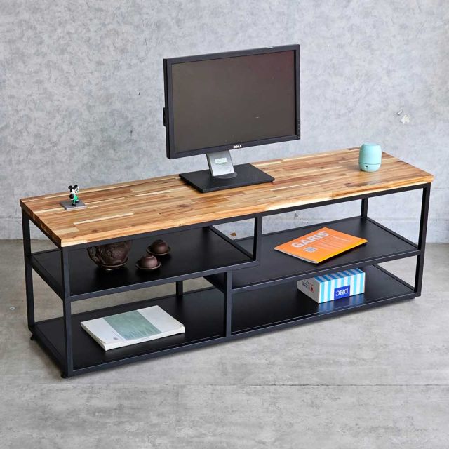 Kệ Tivi GEHA đơn giản 140cm khung sắt gỗ cao su KTV68073