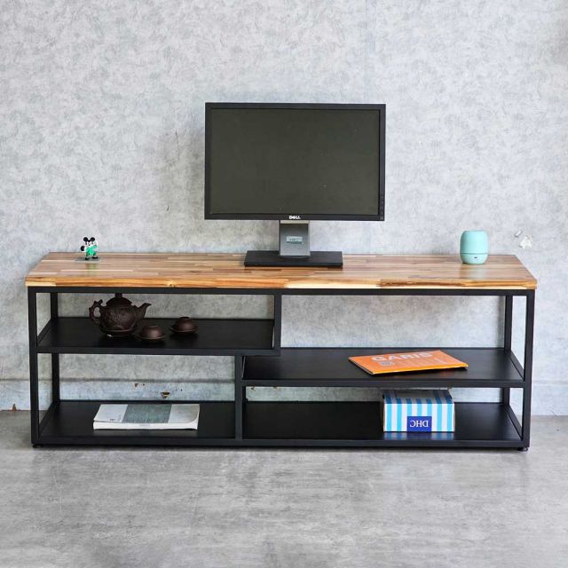 Kệ Tivi GEHA đơn giản 140cm khung sắt gỗ cao su KTV68073