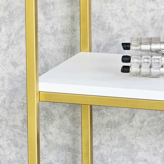 Kệ trưng bày 6 tầng 70x34x160cm gỗ cao su khung sắt KTB68179