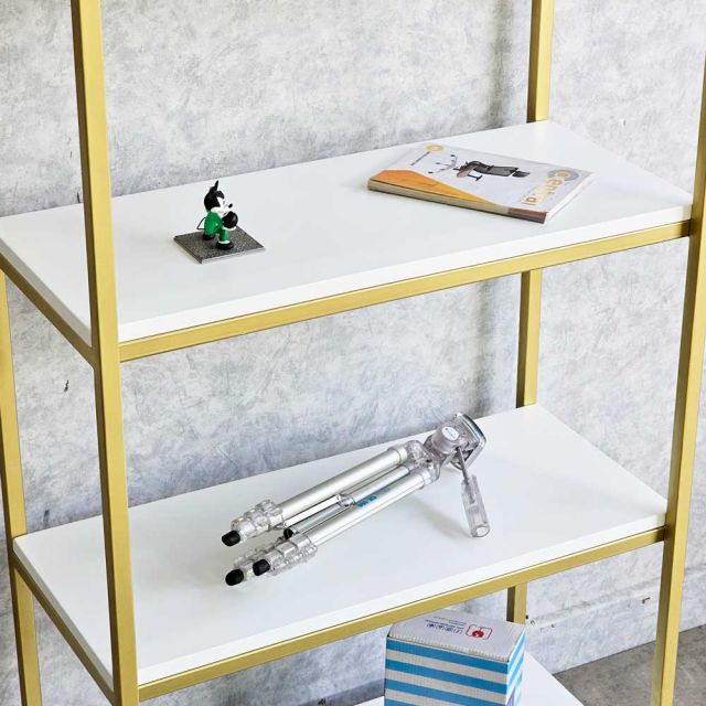 Kệ trưng bày 6 tầng 70x34x160cm gỗ cao su khung sắt KTB68179