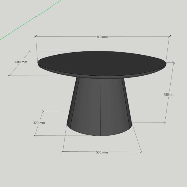 Bàn sofa Ellipse 90x60x45cm mặt đá creamic chân trụ gỗ TT68281