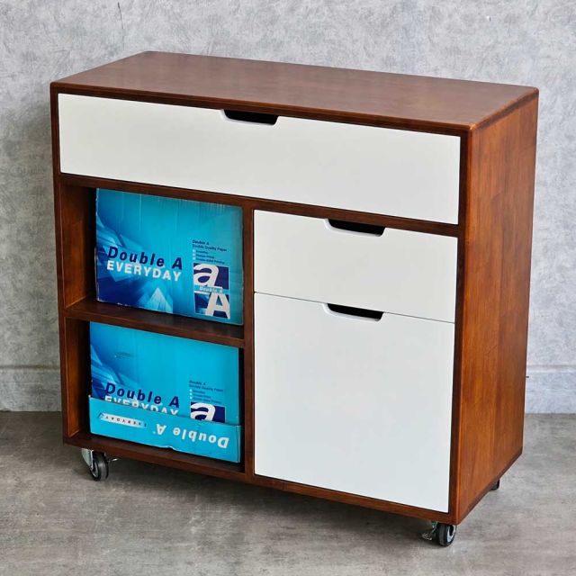 Tủ ngăn kéo di động 80x35x70cm gỗ cao su KTB68157