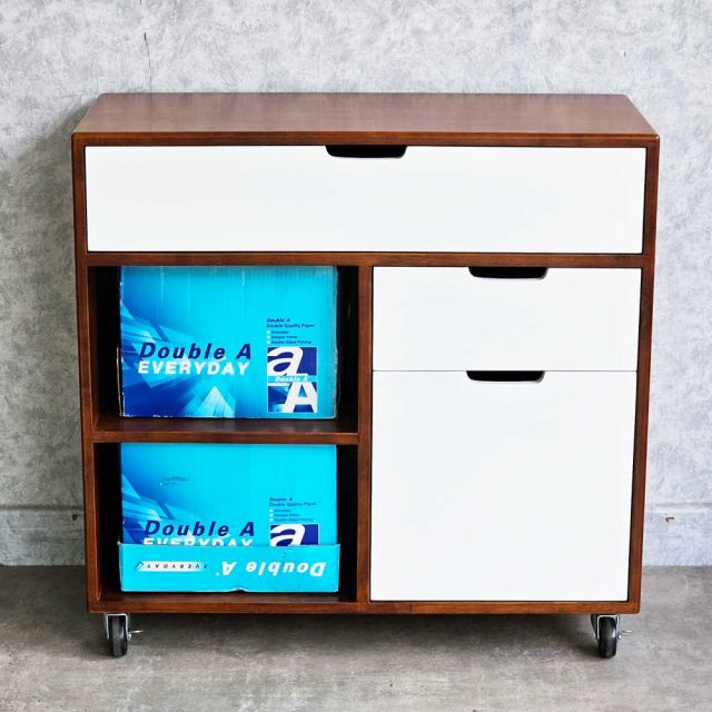 Tủ ngăn kéo di động 80x35x70cm gỗ cao su KTB68157