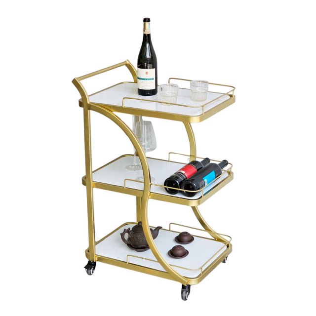 Xe đẩy rượu 3 tầng 40x54x85cm mặt đá SST034 Xe đẩy rượu 3 tầng 40x54x85cm mặt đá SST034