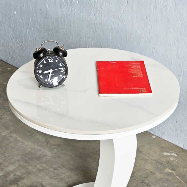 Bàn tab sofa tròn 50x50cm mặt đá ceramic SST038