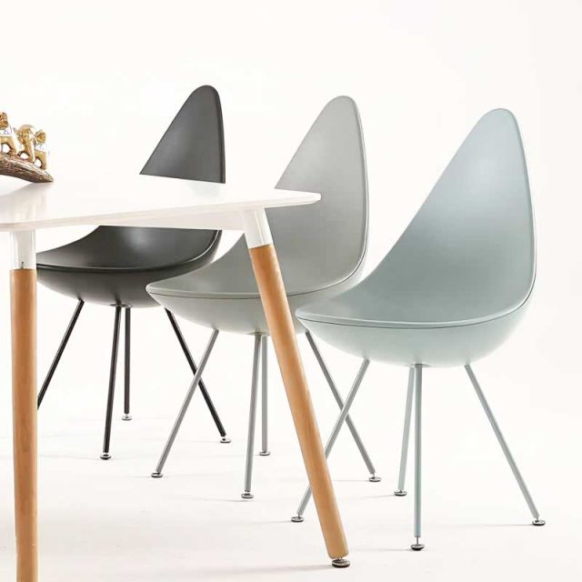 Ghế cafe giọt nước nhựa ABS chân sắt GAK8112