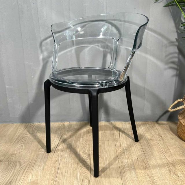 Ghế cafe lưng nhựa trong suốt GAK632