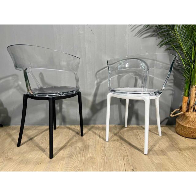 Ghế cafe lưng nhựa trong suốt GAK632