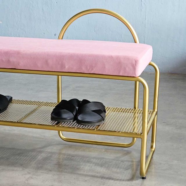 Kệ giày khung sắt có nệm ngồi KG68057