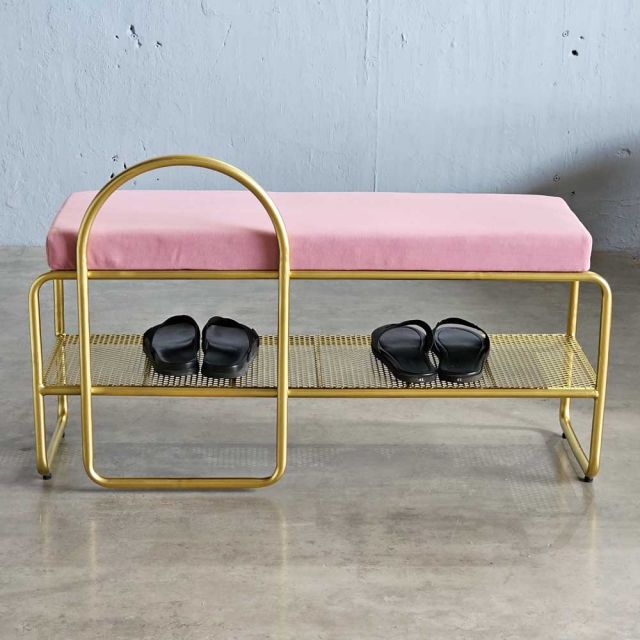 Kệ giày khung sắt có nệm ngồi KG68057
