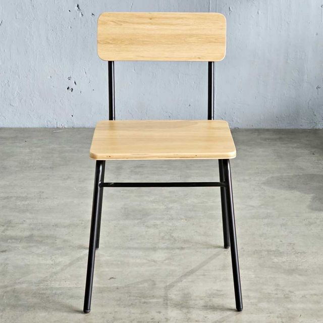 Ghế cafe mặt gỗ cao su khung sắt sơn tính điện GCF195