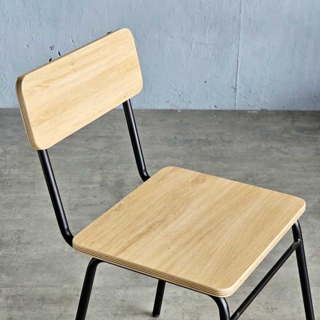 Ghế cafe mặt gỗ cao su khung sắt sơn tính điện GCF195