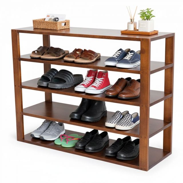 Kệ giày 5 tầng 90x30x70cm gỗ cao su KG68078 Kệ giày 5 tầng 90x30x70cm gỗ cao su KG68078