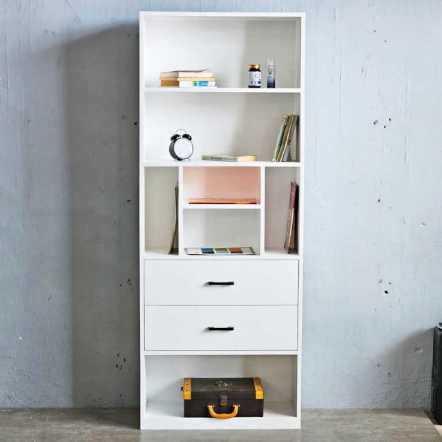 Kệ sách đứng có ngăn kéo 70x28x180cm gỗ cao su KS68245