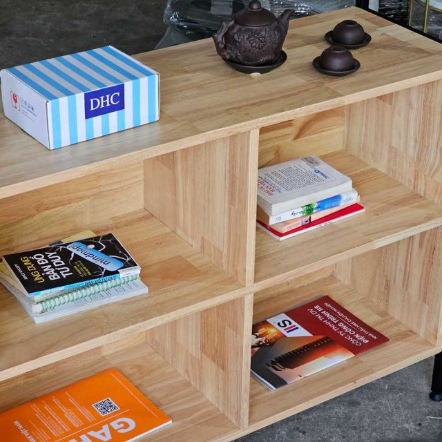 Kệ trang trí 104x35x200cm gỗ cao su KS68183