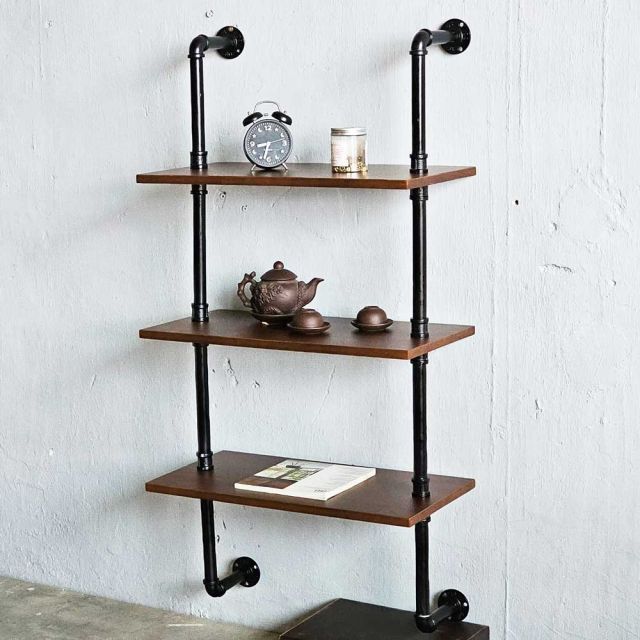Kệ ống nước treo tường 3 tầng 60x30x120cm gỗ cao su KTT68024