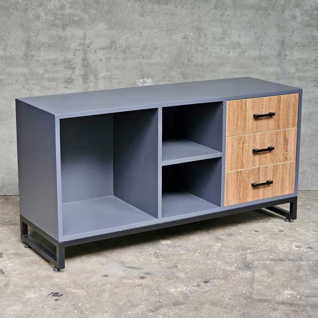 Tủ phụ bàn làm việc 120x40x61cm gỗ cao su TCN68054