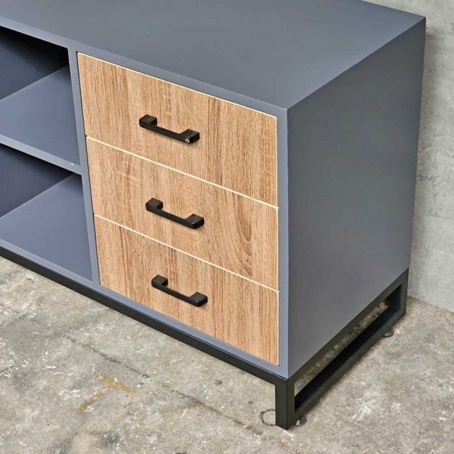 Tủ phụ bàn làm việc 120x40x61cm gỗ cao su TCN68054
