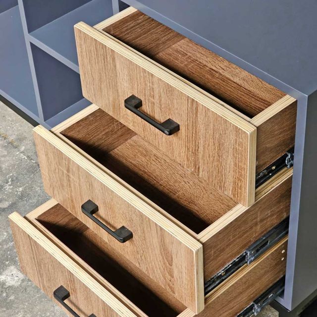 Tủ phụ bàn làm việc 120x40x61cm gỗ cao su TCN68054