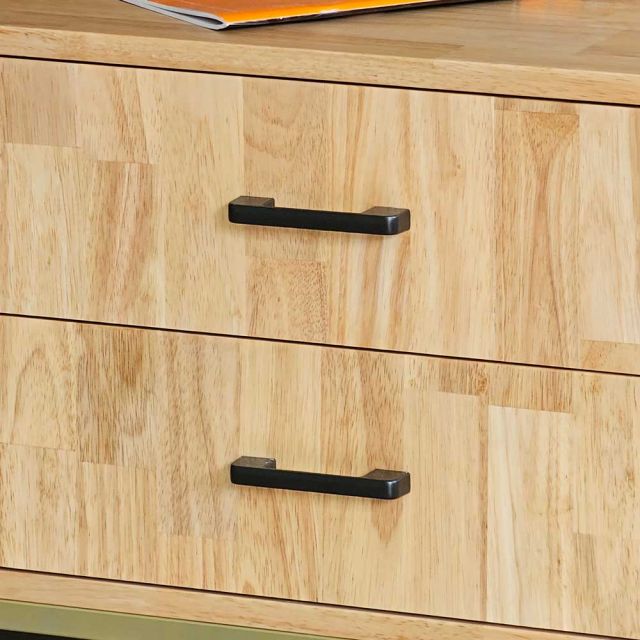 Tủ trưng bày phòng khách gỗ tự nhiên khung sắt KTB68133