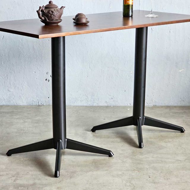Bàn chữ nhật 120x60cm gỗ cao su chân sắt đôi CFD68230
