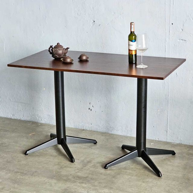Bàn chữ nhật 120x60cm gỗ cao su chân sắt đôi CFD68230