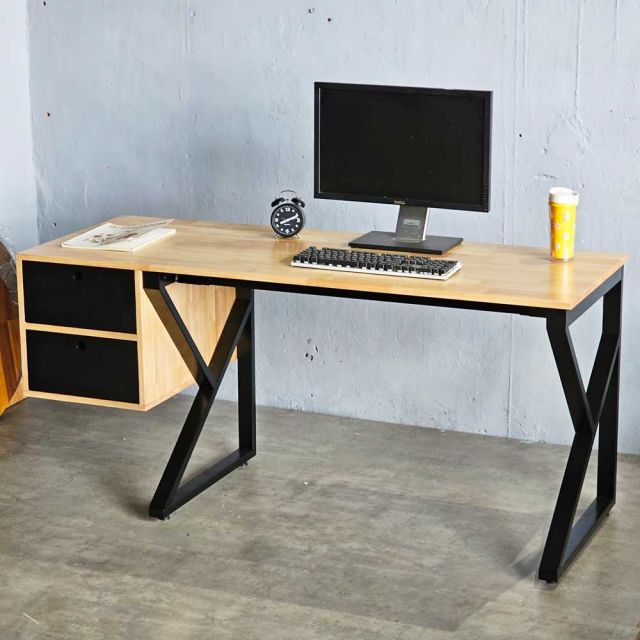Bàn làm việc 160x60cm gỗ cao su chân chữ K BD68123