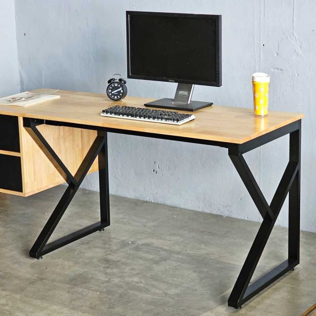 Bàn làm việc 160x60cm gỗ cao su chân chữ K BD68123