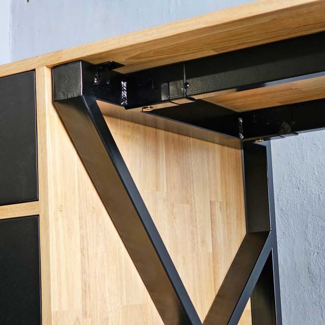 Bàn làm việc 160x60cm gỗ cao su chân chữ K BD68123