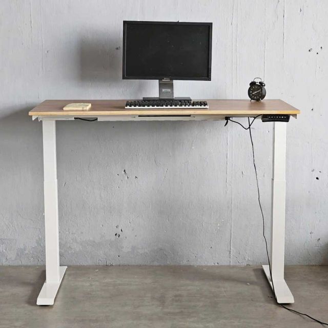 Bàn nâng hạ FlexiDesk gỗ Plywood phủ melamin 2 khớp chỉnh điện FLD007