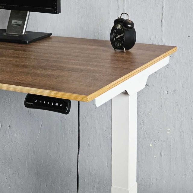 Bàn nâng hạ FlexiDesk gỗ Plywood phủ melamin 2 khớp chỉnh điện FLD007
