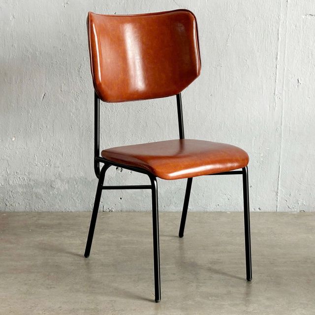 Ghế Cafe lưng cong chân sắt bọc nệm GCF223
