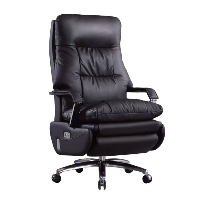 Ghế giám đốc da bò chỉnh điện ngả nằm chân nhôm GAK996