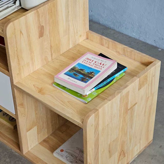 Kệ máy in nhỏ 76x40x60cm gỗ cao su KMI68003