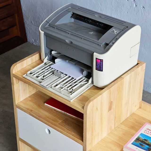 Kệ máy in nhỏ 76x40x60cm gỗ cao su KMI68003