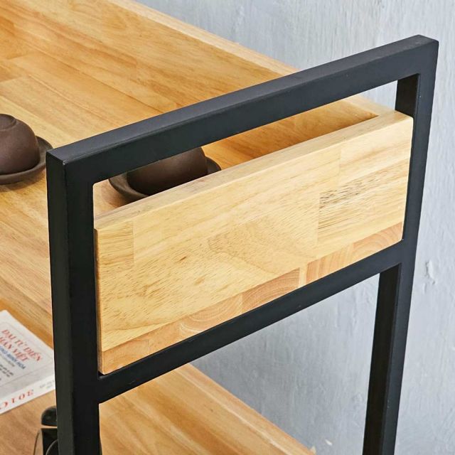 Kệ sách trang trí VEGA 3 tầng gỗ kết hợp khung sắt KS68075