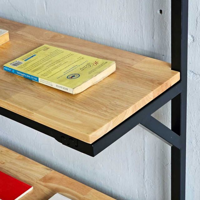 Kệ trưng bày 3 tầng 80x30x135cm gỗ cao su KTB68192