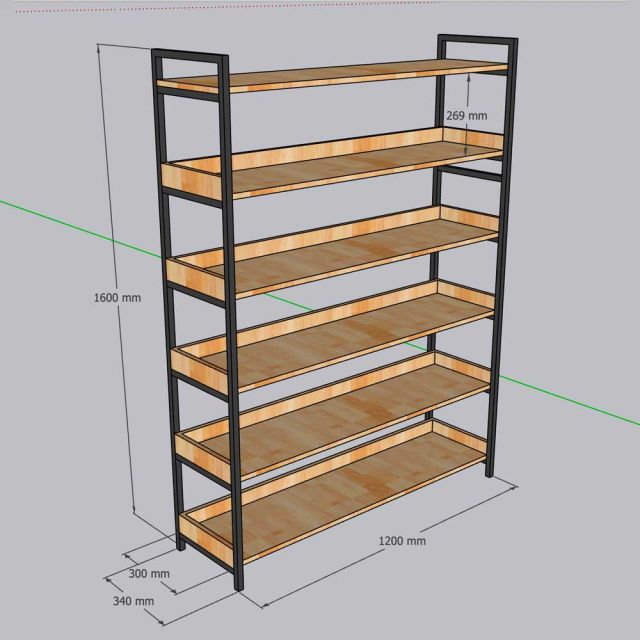Kệ sách 6 tầng 120x34x160cm gỗ plywood KS68263