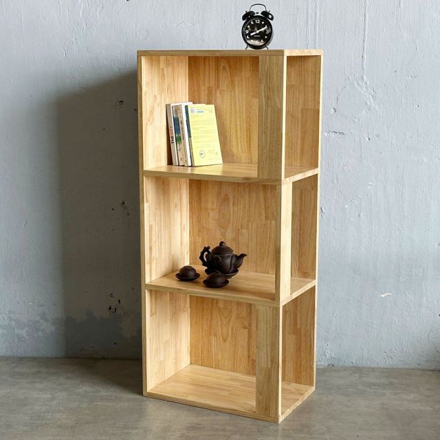Kệ Sách 3 Tầng Gỗ Cao Su 50x32x115cm-  KS68264