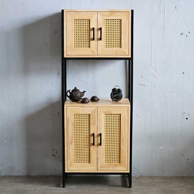 Kệ tủ trang trí 60x35x152cm gỗ cao su KTB68194