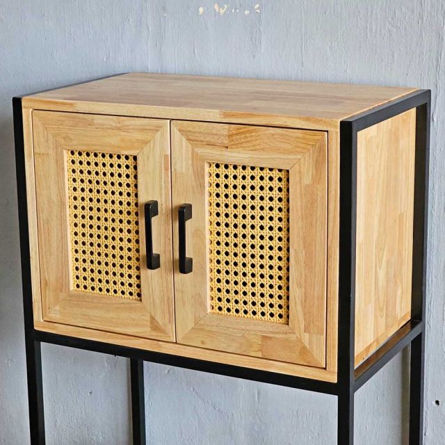 Kệ tủ trang trí 60x35x152cm gỗ cao su KTB68194