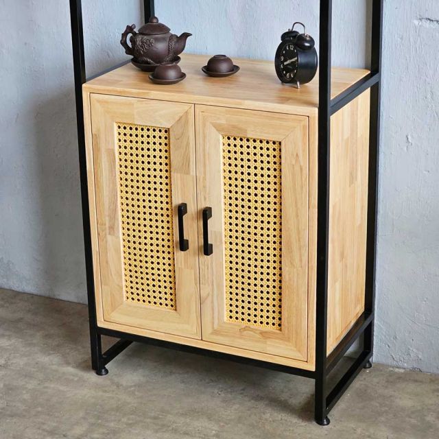 Kệ tủ trang trí 60x35x152cm gỗ cao su KTB68194