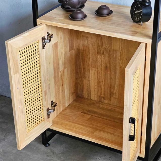 Kệ tủ trang trí 60x35x152cm gỗ cao su KTB68194