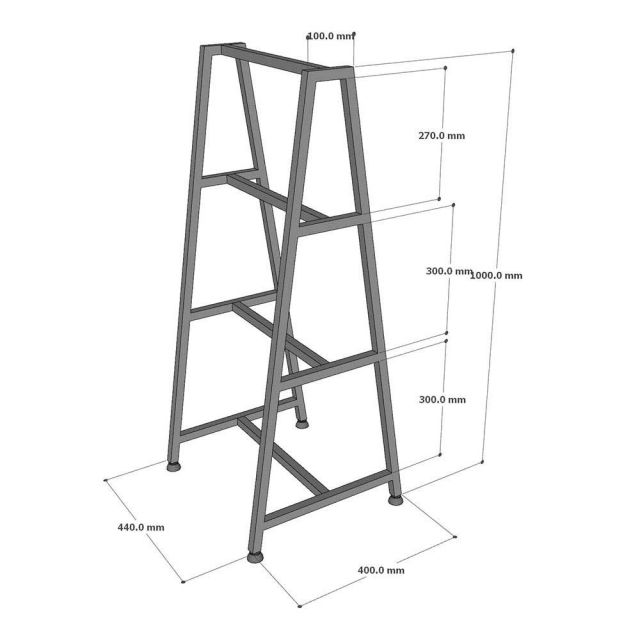Kệ trưng bày di động 44x40x100cm gỗ cao su TDSL009