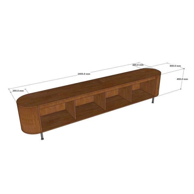 Tủ tivi phòng khách 240x40x42cm gỗ cao su KTV68112